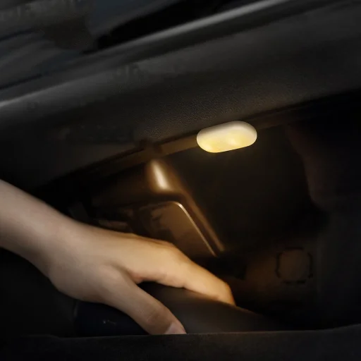 Baseus 2x vezeték nélküli öntapadós autós LED lámpa fehér (DGXW-02) - 13