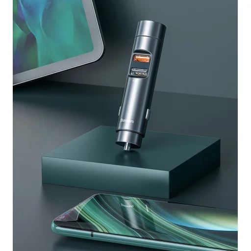 Baseus Bluetooth 5.0 FM Transmiter és autós töltő 2xUSB 3A 18W PPS QC 3.0 AFC FCP ezüst (CCNLZ-C0S) - 15