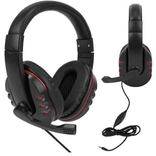 Gaming, Gamer Headset fejhallgató mikrofonnal fekete - 1