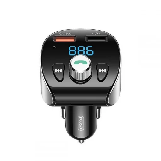 Bluetooth FM Transmitter + Joyroom 2xUSB szivargyújtós töltő fekete (JR-CL02) - 1