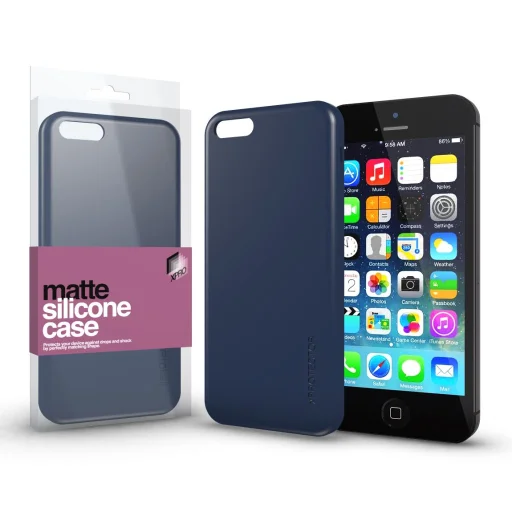 Xprotector Matt Ultra Vékony Matt Szilikon Tok Iphone 5/5s/se Sötétkék - 1