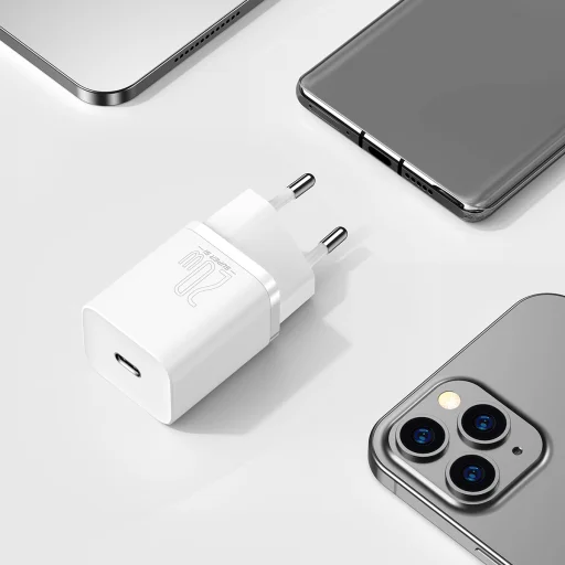 Baseus Super SI hálózati töltő adapter PD20W + Lightning kábel fehér - 9