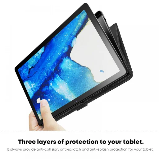 Infiland Classic Stand Tok Samsung Tab A7 10.4 T500 / T505 Fekete - 5