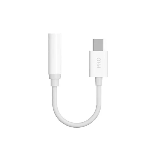 Dudao audio adapter fejhallgató adapter USB Type C-ről 3.5 mm-es mini jack csatlakozóra fehér (L16CPro white) - 2
