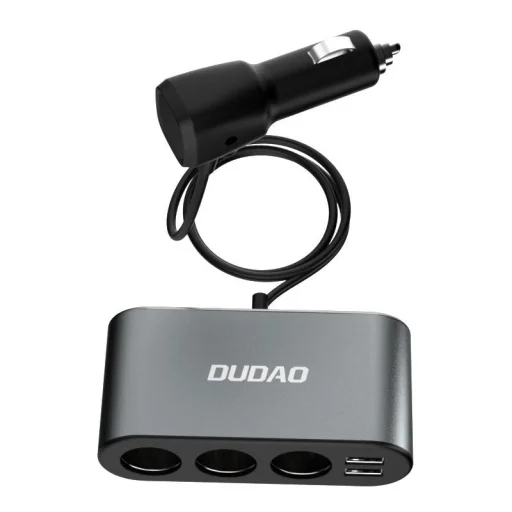 Dudao Autós szivargyújtós töltő elosztó 2xUSB / 3x szivargyújtós aljzat fekete (R1Pro) - 4