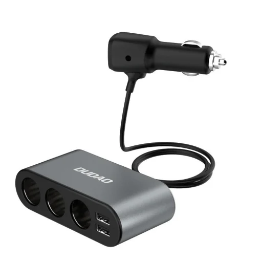 Dudao Autós szivargyújtós töltő elosztó 2xUSB / 3x szivargyújtós aljzat fekete (R1Pro) - 5