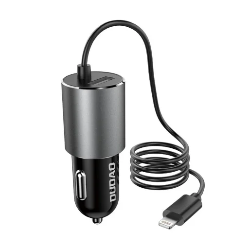 Dudao USB szivargyújtós autós töltő integrált Lightning kábellel 3,4A fekete (R5Pro L) - 1