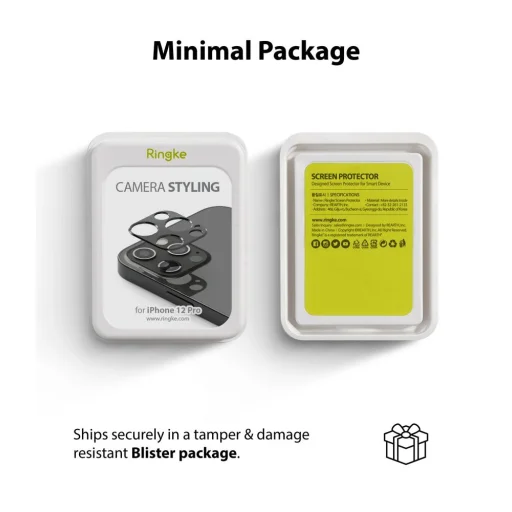 Ringke hátlapi kameralencse védő keret iPhone 12 Pro szürke (ACCS0011) - 8