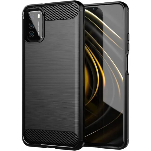 Tech-Protect carbon mintájú TPU tok Xiaomi Poco M3 fekete - 1
