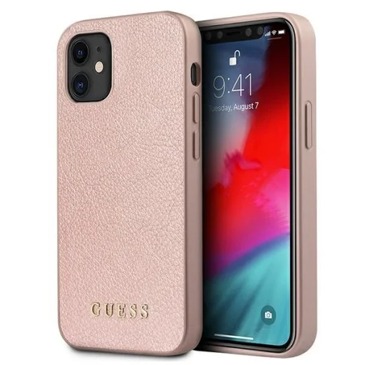 Guess GUHCP12SIGLRG Iridescent kemény tok iPhone 12 mini rózsa arany - 1