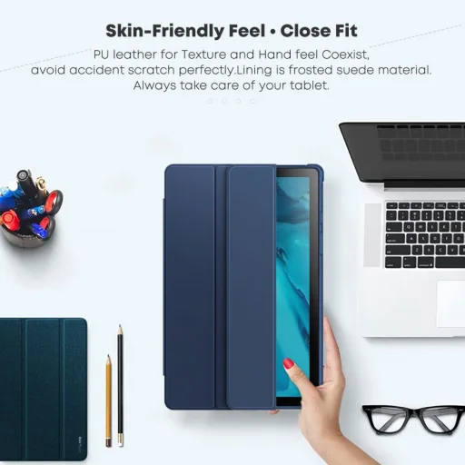 Samsung Galaxy Tab A7 10.4 T500/ T505 Infiland Smart Stand Tok Sötétkék - 5