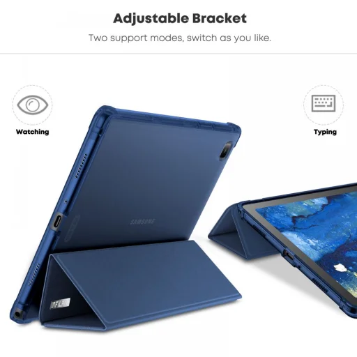 Samsung Galaxy Tab A7 10.4 T500/ T505 Infiland Smart Stand Tok Sötétkék - 2