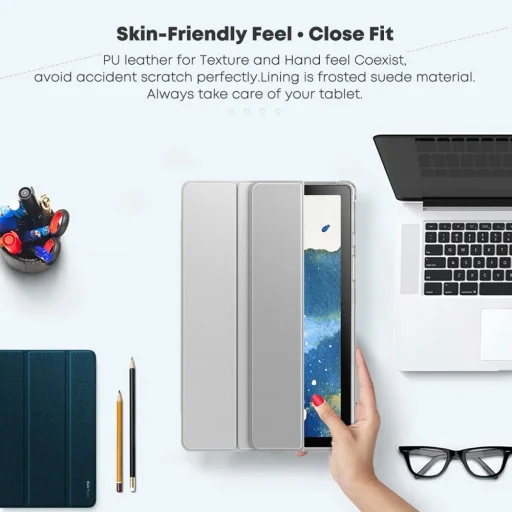 Infiland Smart Stand Tok Galaxy Tab A7 10.4 T500/t505 Ezüst - 8