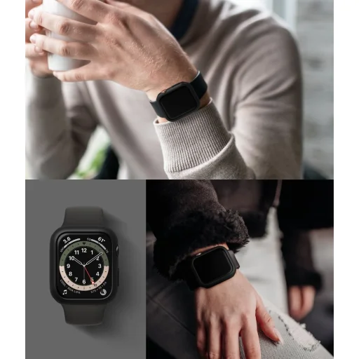 Apple Watch 4/5/6/SE 44mm Ringke Slim 2x Tok Átlátszó / Fekete - 3