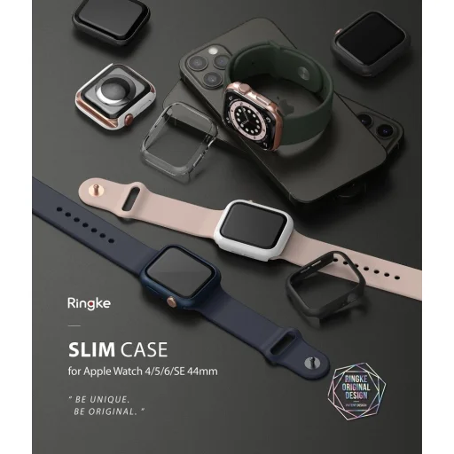 Apple Watch 4/5/6/SE 44mm Ringke Slim 2x Tok Átlátszó / Fekete - 4