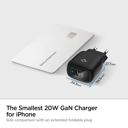 SPIGEN PD 20W/3A POWERARC HÁLÓZATI TÖLTŐ ADAPTER FEKETE 1xUSB-A, 1xType-C porttal (PE2009EU) - 6