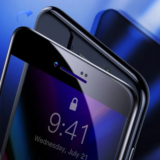 iPhone SE 2020 / iPhone 8 / iPhone 7  Baseus 0.23mm Anti-Blue light kijelzővédő üvegfólia fehér (SGAPIPH8N-HPE02) - 10