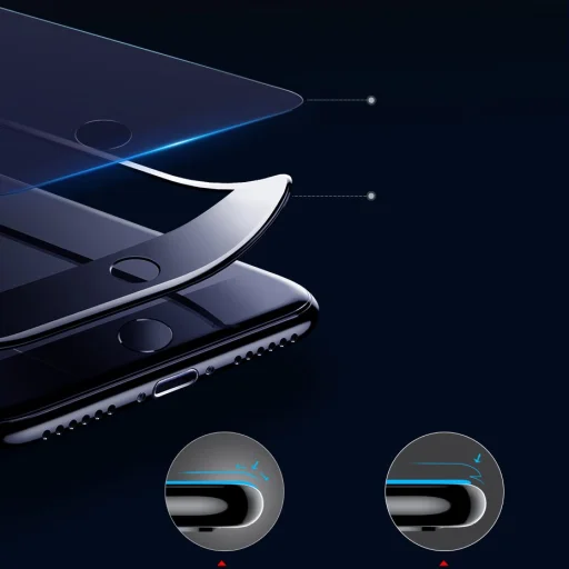 iPhone SE 2020 / iPhone 8 / iPhone 7  Baseus 0.23mm Anti-Blue light kijelzővédő üvegfólia fehér (SGAPIPH8N-HPE02) - 11