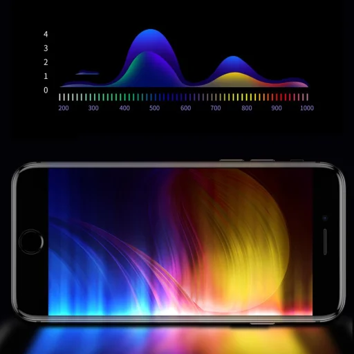 iPhone SE 2020 / iPhone 8 / iPhone 7  Baseus 0.23mm Anti-Blue light kijelzővédő üvegfólia fehér (SGAPIPH8N-HPE02) - 16