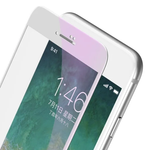 iPhone SE 2020 / iPhone 8 / iPhone 7  Baseus 0.23mm Anti-Blue light kijelzővédő üvegfólia fehér (SGAPIPH8N-HPE02) - 3