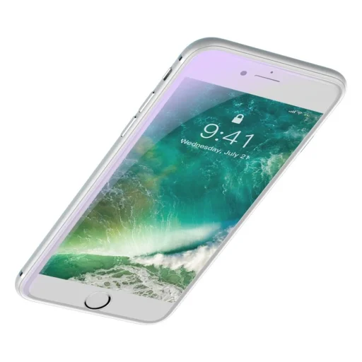 iPhone SE 2020 / iPhone 8 / iPhone 7  Baseus 0.23mm Anti-Blue light kijelzővédő üvegfólia fehér (SGAPIPH8N-HPE02) - 6