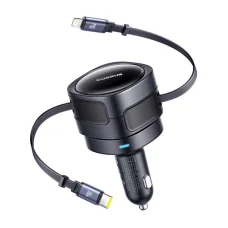 Enjoyment Max autós töltő C+L Baseus kábelekkel 60W fekete