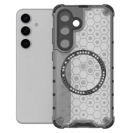  Techsuit - HoneyComb Shield MagSafe - Samsung Galaxy S25 - Fekete tok - 2