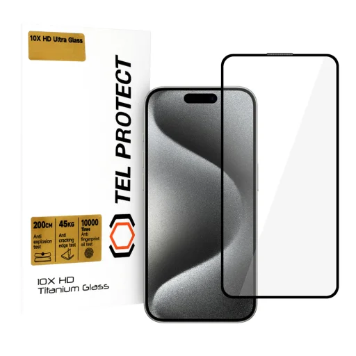 Tempered glass Tel Protect 10X HD Titanium iPhone 15 Pro üvegfólia - 1