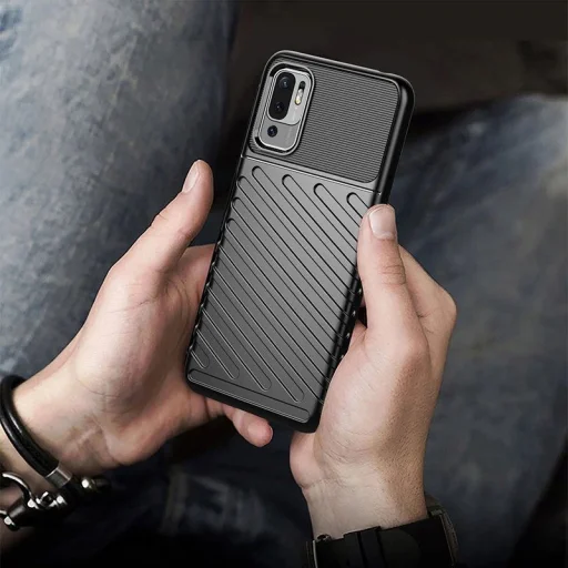 Thunder Case rugalmas, masszív tok Xiaomi Redmi Note 10 5G / Poco M3 Pro fekete tok - 6