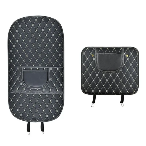 Védő bőr ülésvédő autóüléshez szervezővel fekete - 2