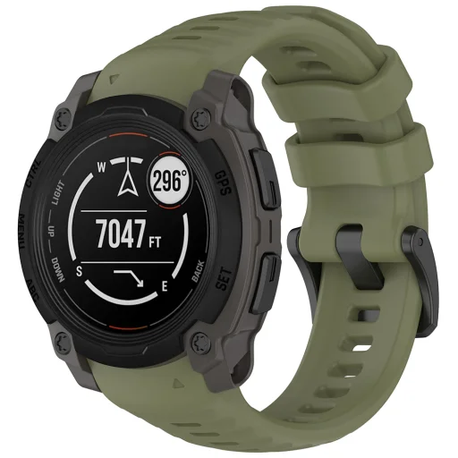  Techsuit - 22 mm-es óraszíj (W076) - Garmin Instinct E 40 mm - Zöld - 1