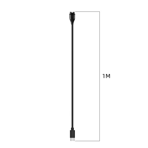 Techsuit - Okosóra Vezeték nélküli Töltőkábel (TGC2) - Garmin Fenix 5/5 Plus/6/6X/7X / Vivoactive 3/5 készülékekhez, USB-C, 5W, 1m - Fekete - 5