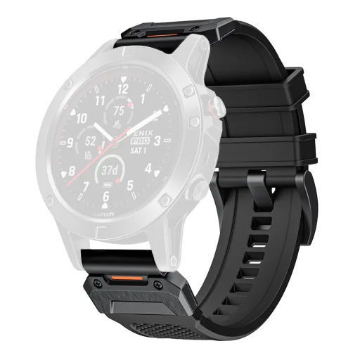  Techsuit - Gyorscsatlakozós Óraszíj 22mm (W068) - Garmin Fenix 5/5 Plus 6/6 Pro/7/Forerunner 935/945/Approach S60 - Fekete - 1