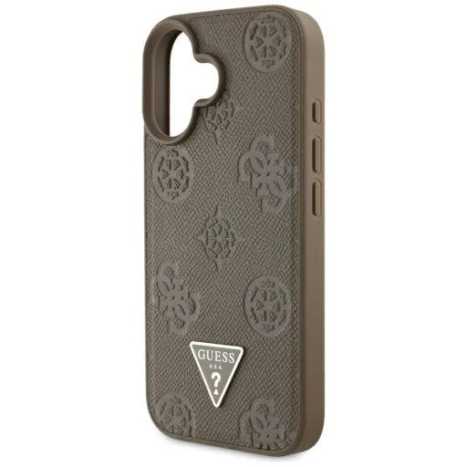  iPhone 16 Barna Guess Peony Grained Hot Stamp Triangle MagSafe tok (GUHMP16SPGBTMW) - 5