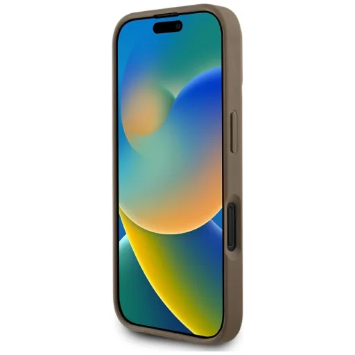  iPhone 16 Barna Guess Peony Grained Hot Stamp Triangle MagSafe tok (GUHMP16SPGBTMW) - 6