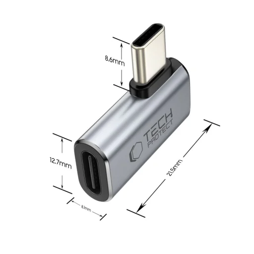 Tech-Protect Ultraboost AA01 szögletes adapter Type-C szürke - 2