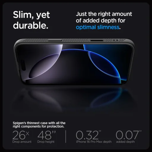 Iphone 16 Pro Max Matt Fekete Spigen Liquid Air ”t” Mag Magsafe tok - 13