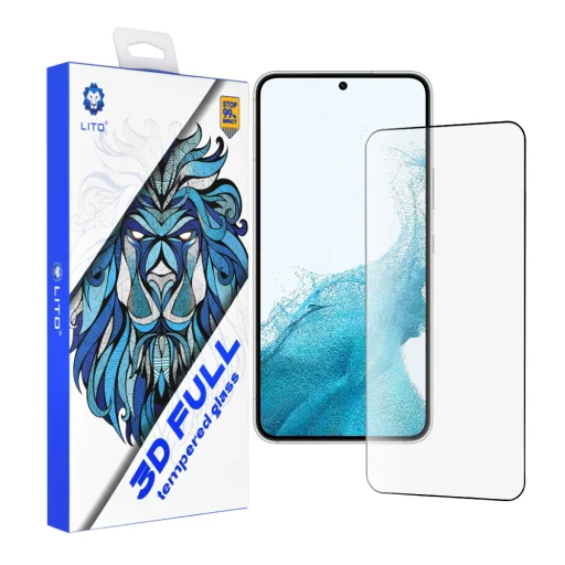  Lito - 3D Teljes Borítás - Samsung Galaxy S22 5G / S23 - Fekete üvegfólia - 1