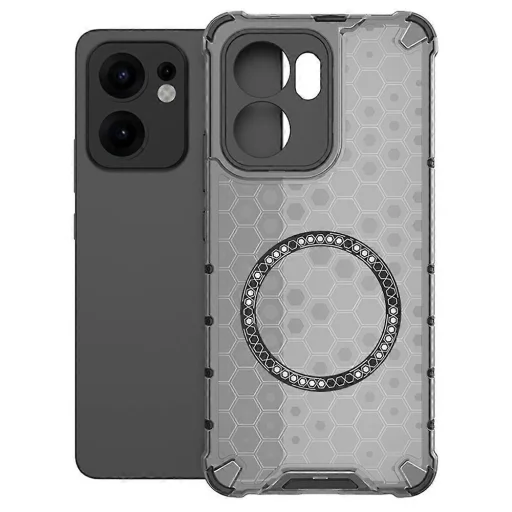  Techsuit - HoneyComb Shield MagSafe - Oppo Reno13 F 4G / Reno13 F 5G / Reno13 FS 5G - Fekete tok - 2