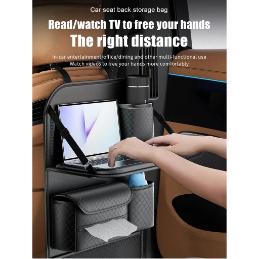 Összecsukható autós rendező első ülésekhez rekeszekkel D03-B fekete - 2
