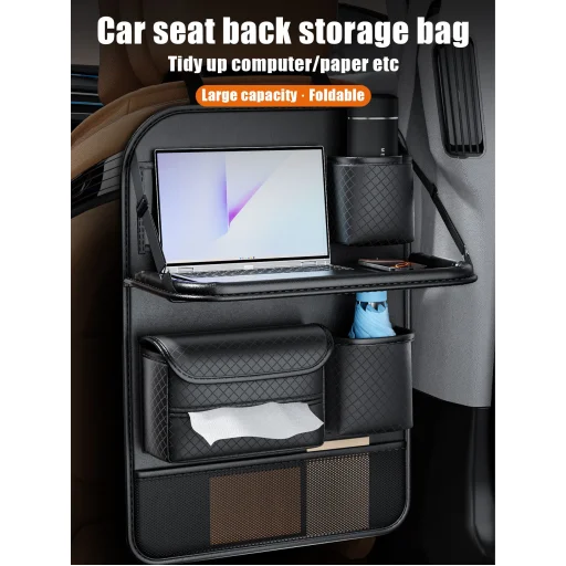 Összecsukható autós rendező első ülésekhez rekeszekkel D03-B fekete - 4