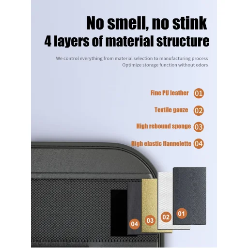 Összecsukható autós rendező első ülésekhez rekeszekkel D03-B fekete - 6