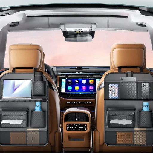 Összecsukható autós rendező első ülésekhez rekeszekkel D03-B fekete - 9