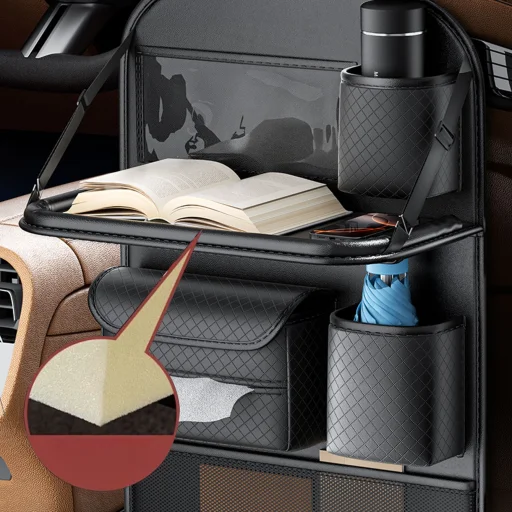 Összecsukható autós rendező első ülésekhez rekeszekkel D03-B fekete - 10