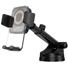 JELLICO autós telefontartó vezeték nélküli töltéssel W15 15W Fekete szélvédőre, műszerfalra