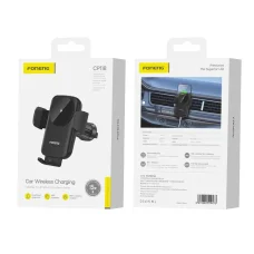 FONENG autós telefontartó szellőzőhöz vezetéknélküli töltéssel CP118 15W Fekete