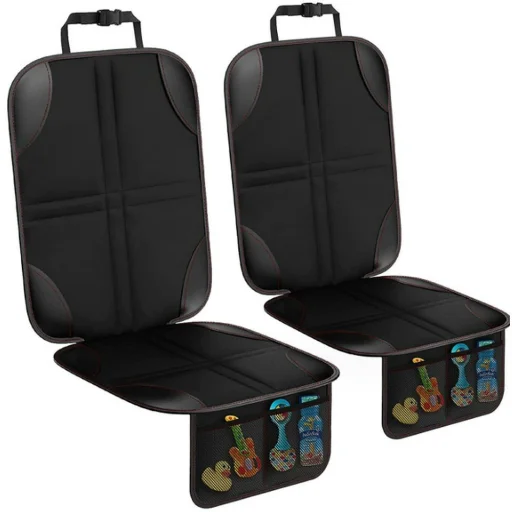 Védő autós ülésvédő szőnyeg szervezővel fekete - 3