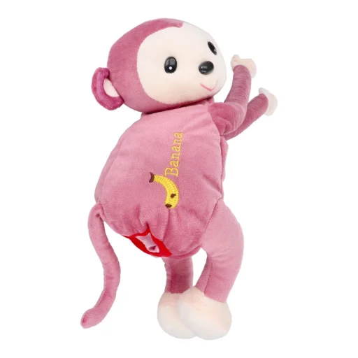 Majom formájú papírzsebkendő tartó rózsaszín - 3