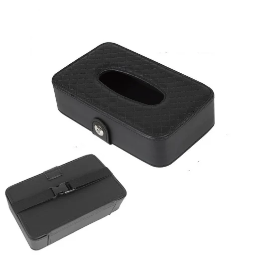 Szövetdoboz szíjjal fekete - 2
