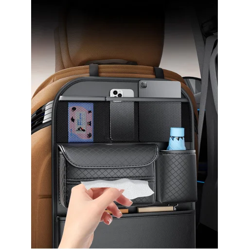 Első ülésekhez való autós szervező rekeszekkel D03 fekete - 4